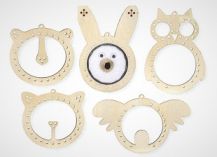 WOODEN WEAVING ANIMAL HEADS (WP201) 10'S