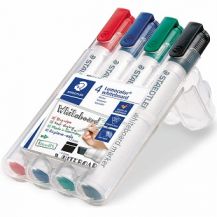 LUMOCOLOR 351 CHIESEL TIP WHITEBOARD MARKERS ASSORTED 4