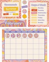 BULLETIN BOARD SET - CALENDAR RAINBOW DREAMING