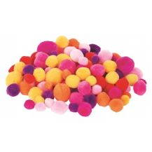 BASICS POM POMS - WARM COLOURS 300'S ( PP115WA )