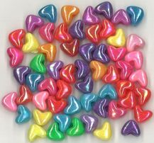 BEADS PLASTIC HEART PEARL 12MM 100G