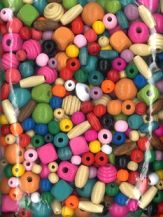 BEADS WOODEN ASSORTED 250G