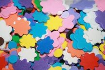 FOAM CRAFT CUT OUTS - FLOWERS 300 pce