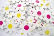 FOAM ADHESIVE SHAPES DAISY GLITTER PACK OF 104