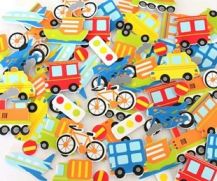 FOAM STICKERS - TRANSPORT 60 pieces