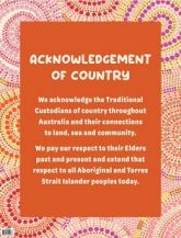 CHART:- ACKNOWLEDGEMENT OF COUNTRY - RAINBOW DREAMING