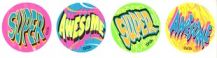 FLURO MERIT STICKERS:- SUPER/AWESOME