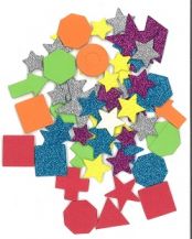 FOAM STICKERS ASSORTED GLITTER AND PLAIN 250