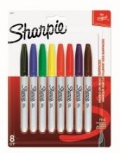 MARKER - SHARPIE FINE PERMANENT ASSORTED PACK OF 8