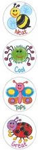 MERIT STICKERS :- KIDS DRAWN BUGS