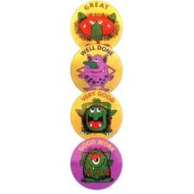 METALLIC MERIT STICKERS - MONSTERS