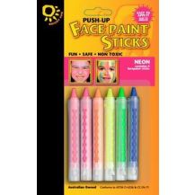 FACE PAINT STICKS PACK OF 6 NEON