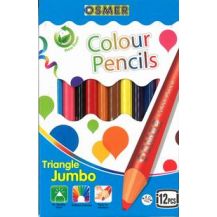 JUMBO TRI-COLOUR PENCIL 12'S OSMER