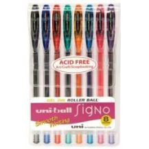 PEN SIGNO UM120 - PKT 8 GEL ASST