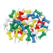 PINS PUSH COLOURED PLASTIC HEAD 30s