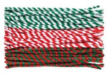 CHRISTMAS STRIPE PIPE CLEANERS PACK OF 50