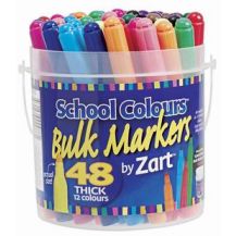 SCHOOL COLOURS THICK MARKERS 48'S (PM700)