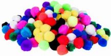 BASICS - POM POMS - ASST SIZE/COL 300'S (PP106)