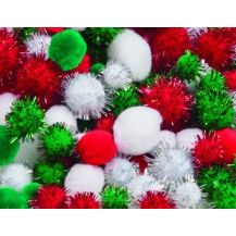 BASICS - POMS GLITTER AND PLAIN 300'S (PP180)