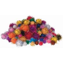  GLITTER POM POMS ASST 200'S 