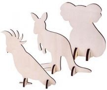 WOODEN STANDING AUSSIE ANIMALS 9'S (WP210)