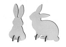 WOODEN STANDING RABBITS ASSORTED 10'S