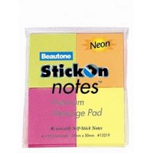 STICK-ON-NOTES NEON 38 X 50 ASST