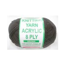 WOOL 8PLY ACRYLIC YARN BROWN