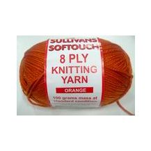 WOOL 8PLY ACRYLIC YARN ORANGE