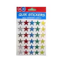 LABELS FLAT PACK STARS ASST COLS