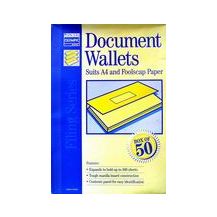 DOCUMENT WALLETS ASSORTED (50)