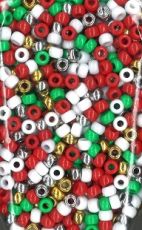 BEADS - ASSORTED CHRISTMAS METALLIC AND OPAQUE 250 GRAM
