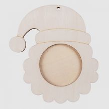 WOODEN SANTA FACE FRAME PACK OF 10