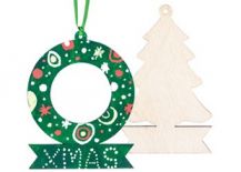 HANGING WREATH AND TREE WITH BANNER - PACK OF 12